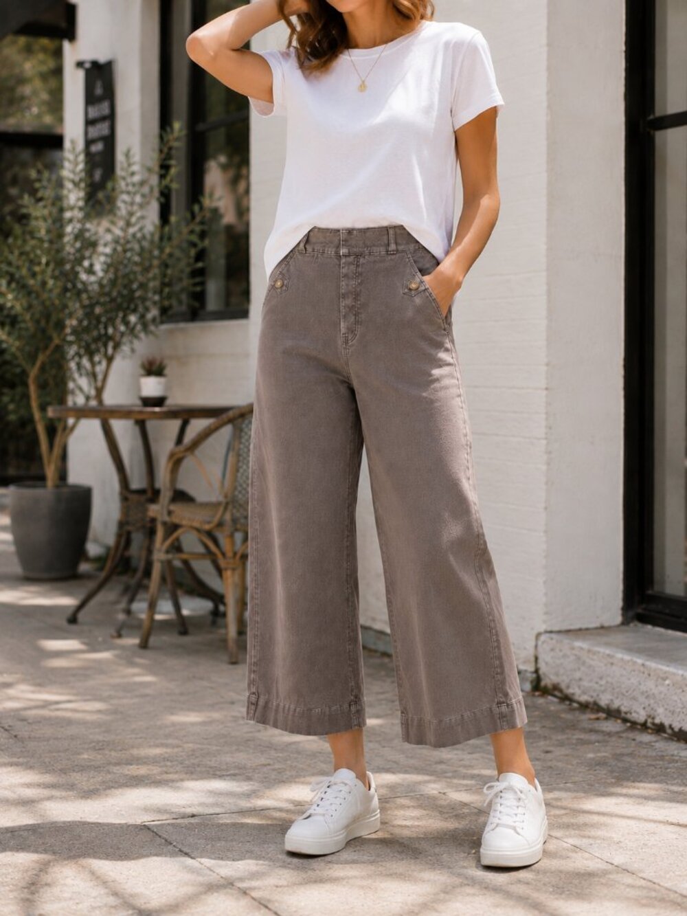Spanx Crop Pants Brown High Rise Stretch Women’s Size M